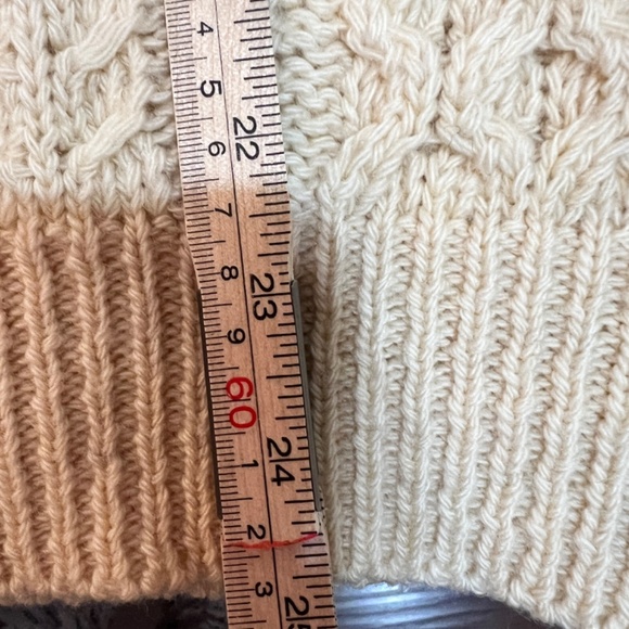 Pendleton cable knit beige 100% virgin wool size large - Picture 8 of 8